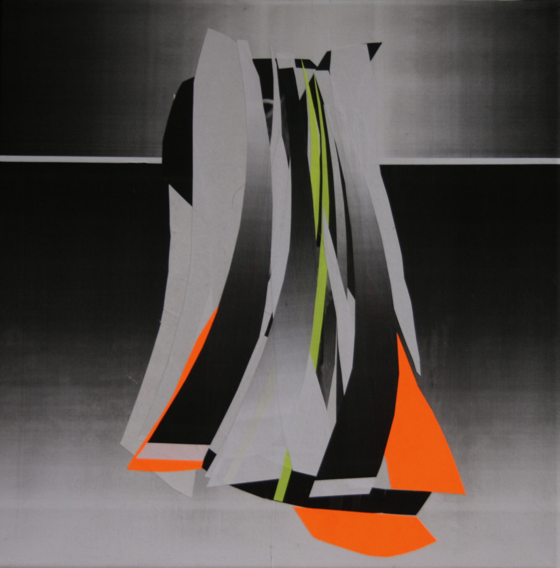 Daniel Beer, INFINITE ACTION on paper, 19-05, 40 x 40 cm, Papier auf Leinwand, 2019