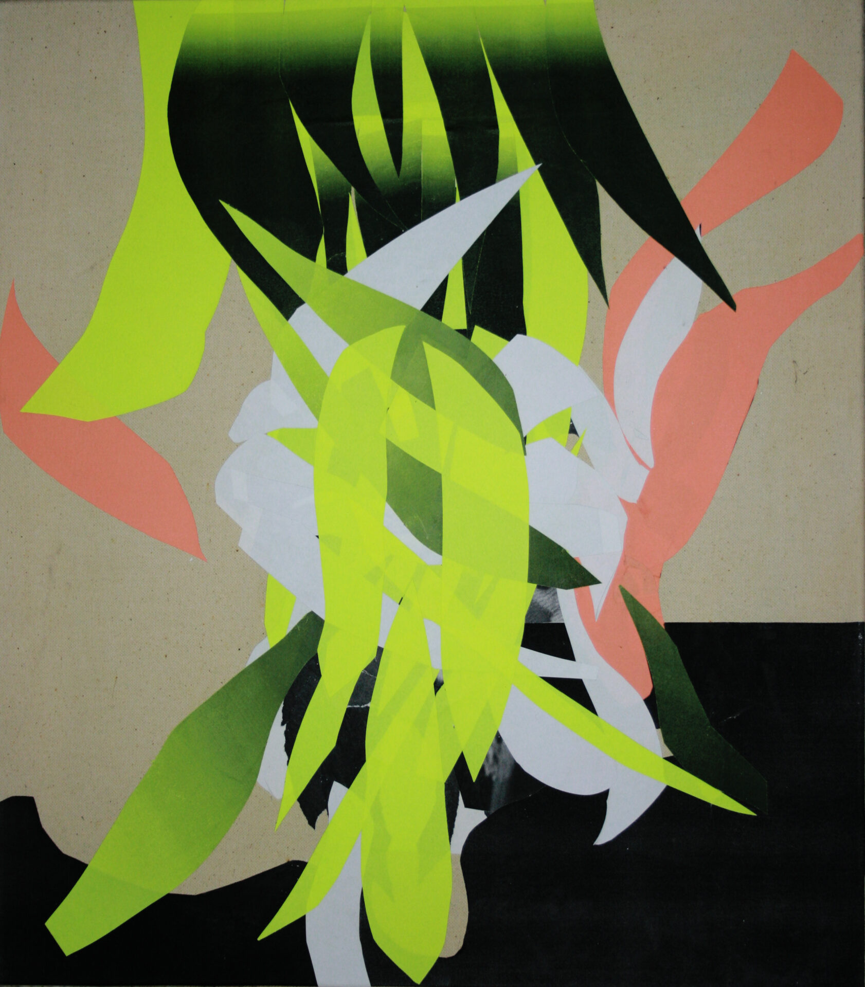 Daniel Beer, INFINITE ACTION on paper, 19-14, 50 x 55 cm, Papier auf Leinwand, 2019